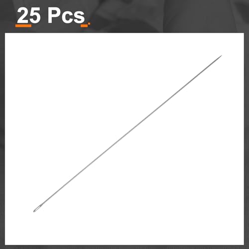 HARFINGTON 25pcs Sewing Needles 0.7mm Diameter 72mm (2.83") Long Ultra-Thin Stainless Steel Hand Embroidery Bead Needles for Jewelry Making DIY Crafts - size: 0.7mm Dia + 72mm Length