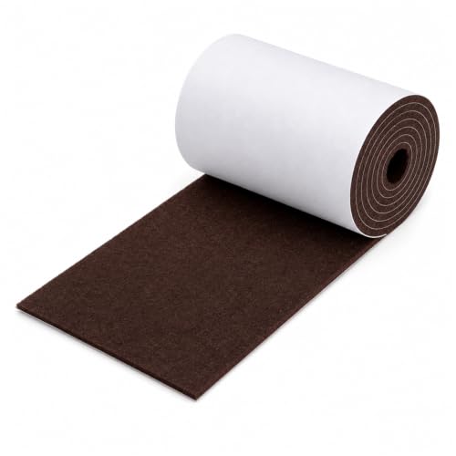Felt Furniture Pads, Self Adhesive Felt Sheets Roll, Cuttable Felt Pads for Furniture Legs, Heavy Duty Furniture Pads for Hardwood Floors, Chair Wall Protector, Brown, 40 x 5 x 0.12 Inch - color: Brown, size: 5" x 40"