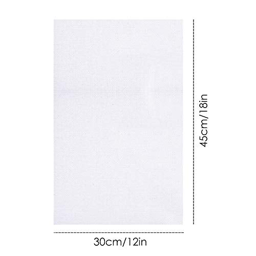 6 Pieces Classic Reserve Aida Cloth Cross Stitch Cloth, DaKuan 11 Count Cross Stitch Fabric, White, 12 by 18-Inch - color: White