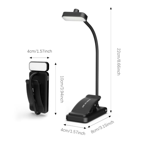 Choudao Rechargeable Book Light,Reading Light for Reading in Bed,White - color: Large clip-white
