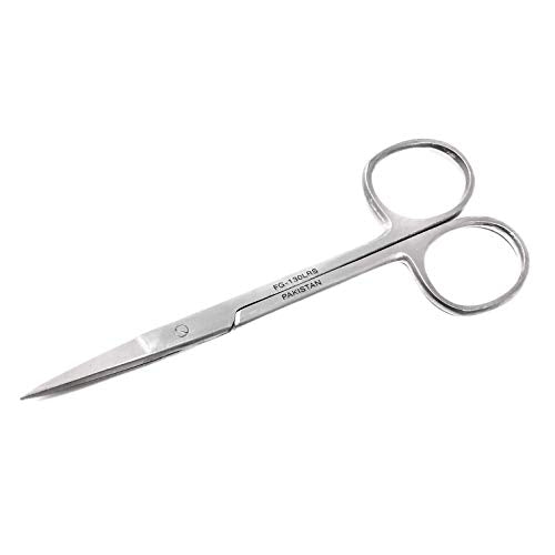 Cynamed Iris Micro Dissecting Precision Lab Scissors, Fine Point Straight - Perfect for Doctors, Nurses, EMS, Students, Education & Training and More (Pack of 5)