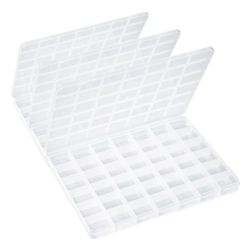 42 Grids Plastic Bead Organizer Beads Storage Containers Bead Holder Organizer Clear Storage Dividers Box for Jewelry Arts and Crafts (Pack of 3) - size: 9.2*6.5*0.7 inches(3 Pack)
