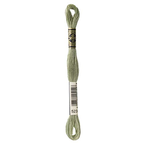DMC 117-523 Six Stranded Cotton Embroidery Floss, Light Fern Green, 8.7-Yard