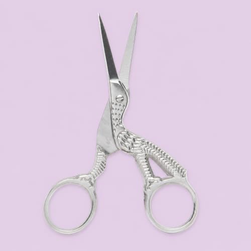 Diane Stainless Steel Stork Eyebrow Scissors, Precision Facial Hair & Brow Trimming Scissors for Women & Men, Sharp Ergonomic Beauty Grooming Scissors for Eyebrows, Mustache & Stray Hair Shears, 3.75"