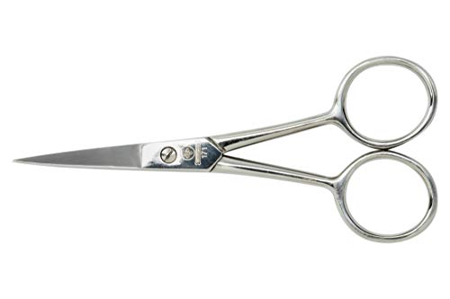 Mundial 171 Specialty Forged 4" Curved Embroidery & Scherenschnitte Scissors – Precision Fine Tip Craft Scissors for Thread Cutting, Paper Art & Detail Work