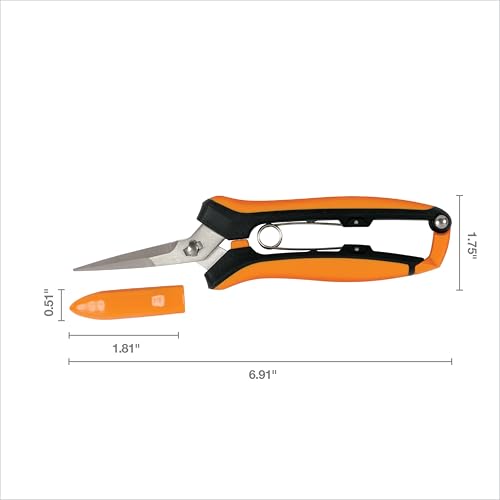 Fiskars 6" Curved Micro-Tip Pruning Snips, Garden Scissors For Tight Spaces, Curved (Pack of 6) - style: Curved Snips (Pack of 6)