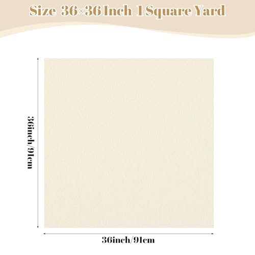Felt Fabric 36" X 36"(1 Square Yard) (Ivory) - color: Ivory, size: 36" X 36"
