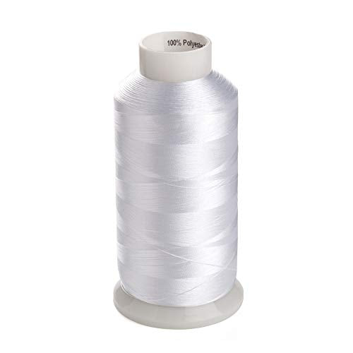Simthread 2 Huge Spools Bobbin Thread 60WT Black and White 5500 Yards Each - color: 1 White 1 Black
