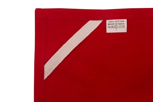 DG Collections 100% Cotton Flour Sack Towels – 12 Pack, 27x27 Inches, Red, Lint-Free, Pre-Washed, Hemmed Edges – Reusable Kitchen Towels for Cleaning, Embroidery, Printing & Crafts - Red - color: Red, size: Set of 12 (27x27 inches)