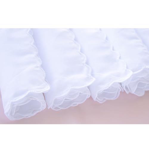 Solid White Cotton Hankderchiefs for DIY Drawn Embroidery Party 28 Square - color: S01-6pcs