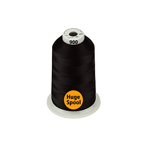 Simthread - 33 Selections - Various Assorted Color Packs of Polyester Embroidery Machine Thread Huge Spool 5500Y for All Purpose Sewing Embroidery Machines - 1White+1Black - color: 1 White + 1 Black