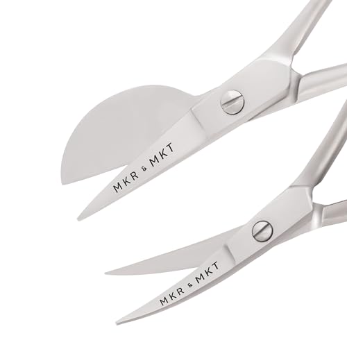 Applique Embroidery Scissors Set - Duckbill & Needlepoint, 4.5", Brushed - color: Satin