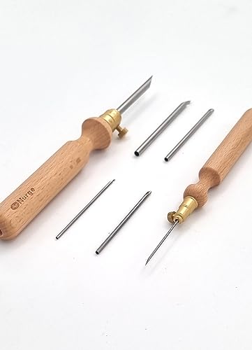 Nurge Premium Quality Punch Needle Kit, 3mm-4mm-5mm,1.2 mm - 1.6 mm - 2.2 mm Metal Tubes and Wooden Handle Punch Needle Kits for Adult Beginner, Embroidery Weaving Tools for Thread (Sets) - color: Punch Needle Sets