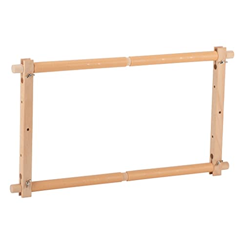 Tahanson Scroll Embroidery Frame - Beech Wood Holder for Quilting, Needlework, Embroidery, Sewing and Crafts - Complete with Cross-Stitch Needle Case