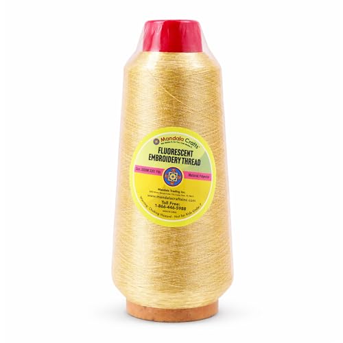 Mandala Crafts Metallic Champagne Embroidery Floss for Sewing, 3281 YD - color: Champagne, size: 3000M 3281 Yard