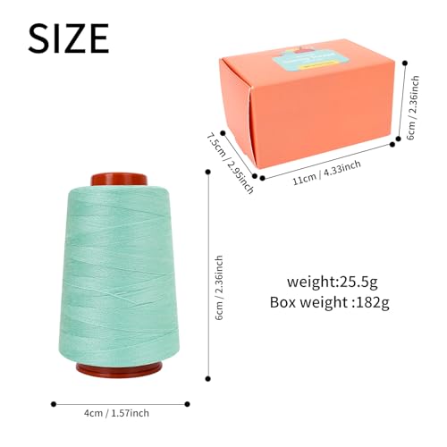 6 Pcs Sewing Thread Set, All Purpose Sewing Thread, 40 wt,Each 800 Yards of Polyester Threads for Sewing Machine, Hand Stitching, Quilting, Serger (Cool Color System) - color: Cool color system