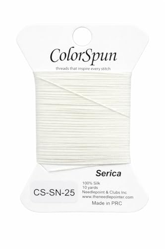 3-Strand Silk Needlepoint Thread, 10 Yard Smooth & Lustrous Silk Thread for Needlepoint, Hand Embroidery, Sewing & DIY Needlework to Family and Friends(Cream White) - color: Cream White