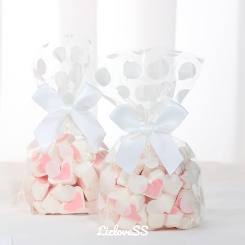 Self Adhesive White Satin Ribbon Bows for Crafts 3" (50 Pack) - color: White
