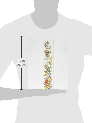 Thea Gouverneur - Counted Cross Stitch Kit - Seasons Bell Pull - Aida - 16 Count - Embroidery Kit for Adults - DMC Embroidery Threads and Other Cross Stitch Supplies Included - 848A - color: 848A Aida