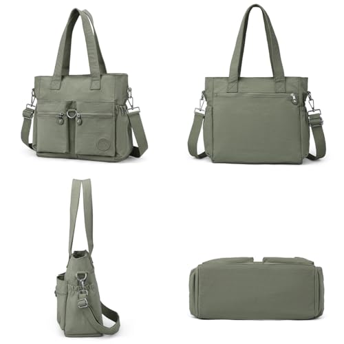 Tote Bag for Women Nylon Purse and Handbags Tote Purse Crossbody Bag Messenger Bag - color: Light Green