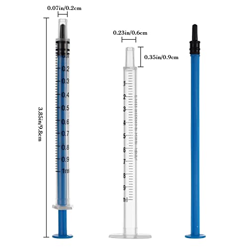 15 Pack of 20ml 10ml 5ml 3ml 1ml Syringe With Blunt Tip Needle And Cap Set - Ink Oil or Glue Applicator, Great for Refilling and Measuring Dispensing