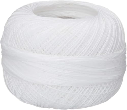Handy Hands Lizbeth Egyptian Cotton Crochet, Tatting, Knitting Thread Lace 10 Grams HH80601, Snow White, Size 80/184 Yards (Pack of 5) - size: Size 80/184 yards (Pack of 5)