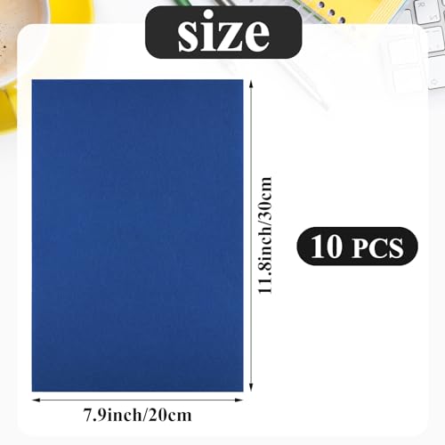 10PCS Navy Blue Self Adhesive Felt Fabric Sheets Sticky Felt Sheets for Craft Supplies Art Home Making（8.3" x 11.8"/20 x 30cm） - color: Navy Blue