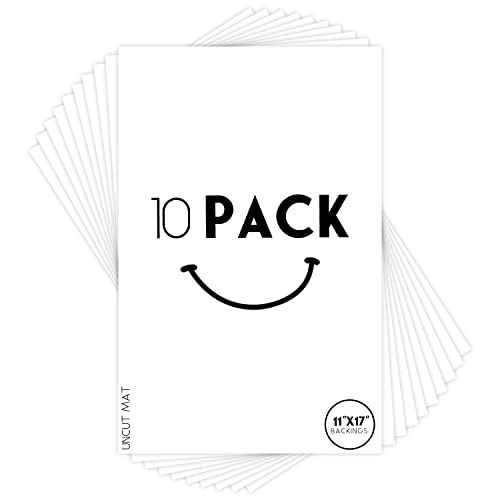 Golden State Art 11x17 White Uncut Picture Mats Matboards, Pack of 10 - size: 11x17
