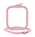 Nurge Square Embroidery Hoop - Plastic Cross Stitch Frame for Needlepoint & Embroidery - Adjustable Craft Hoop - Pink - No:2 (Small) - color: Pink, size: No:2 (Small)