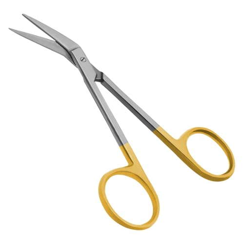 Iris Scissors 4.50" Str/Cud/Angled TC Tungsten Carbide, Supercut O.R. Grade (T/C Tungsten-Carbide Angled) - style: T/C Tungsten-Carbide Angled