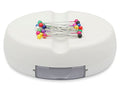 YEQIN Magnetic Sewing Pincushion with 15 Plastic Head Pins, Magnetic Pins Holder for Sewing Quilting, Pins, Paper Clips, Screws (White) - color: White