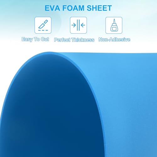PATIKIL Sky Blue EVA Foam Sheet,12x8" 2mm Thick EVA Foam Sheets 10 Pcs - color: Sky Blue