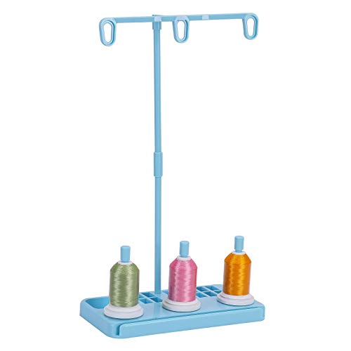 HONEYSEW Embroidery Thread Spool Holder Stand Sewing Machine Accessories Three Spool Thread Stand White Blue Pink Three Color for Choose (new Blue) - color: new blue