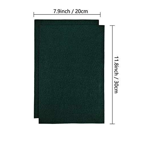 Jtnohx Color Felt Fabric Soft Felt Sheets for Crafts Dark Green 20Pcs 1.4mm - color: Dark Green