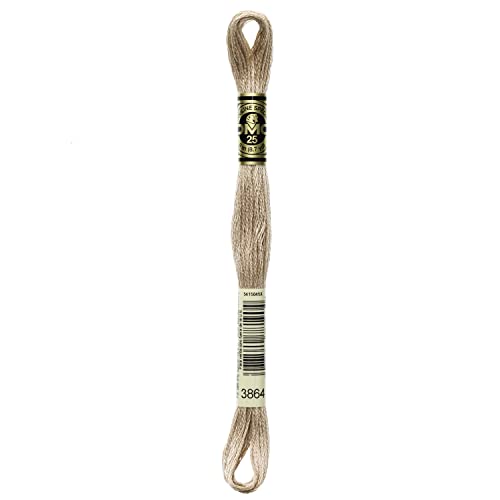 DMC 6-Strand Embroidery Cotton Floss, Light Mocha Beige - size: 8m, style: #3864 Brown Series
