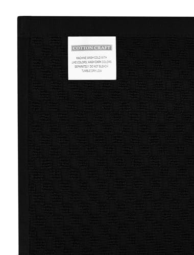 COTTON CRAFT Halloween Kitchen Towel -100% Cotton 4 Pack Waffle Terry Towel - color: Black, size: 4 Pack