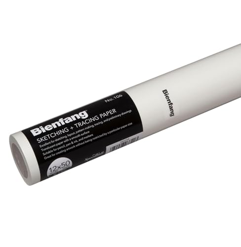 Bienfang Sketching & Tracing Paper Roll, White, 12 Inches x 50 Yards - for Drawing, Trace, Sketch, Sewing Pattern - size: 12 in. x 50 yd.