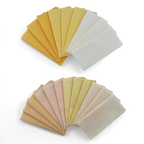 Cream Beige Solid Cotton Quilting Fabric Charm Pack 5" Precut Quilt Squares, 42 PCS 7 Shades (6 Each), Neutral Tone Medium Weight Fabric for Quilting Sewing - color: Iceam, size: 5 inch x 5 inch