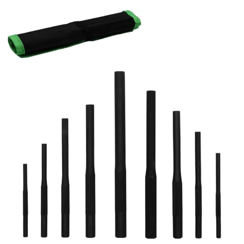 Grip 9 pc Gunsmithing Roll Pin Starter Punch Set - Sizes Include: 1/16”, 5/64”, 3/32”, 1/8”, 5/32”, 3/16”, 7/32”, 1/4”, 5/16” - Roll Up Storage Pouch - Heat Treated Steel