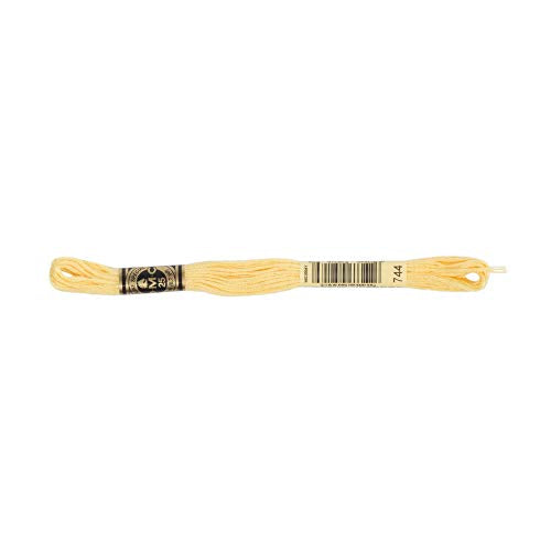 DMC 6-Strand Embroidery Cotton Floss, Pale Yellow - color: Pale Yellow, size: 8.7 yards