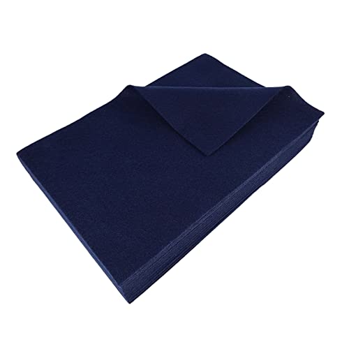 Jtnohx Color Felt Fabric Soft Felt Sheets for Crafts Dark Blue 20Pcs 8"x12" - color: Dark Blue