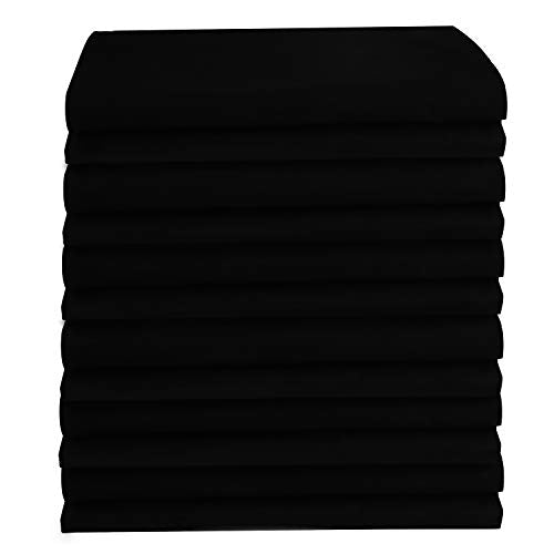DG Collections 100% Cotton Flour Sack Towels – 12 Pack, 27x27 Inches, Black, Lint-Free, Pre-Washed, Hemmed Edges – Reusable Kitchen Towels for Cleaning, Embroidery, Printing & Crafts - Black - color: Black, size: Set of 12 (27x27 inches)