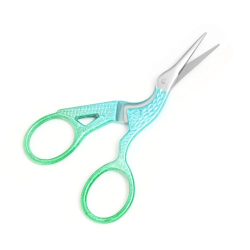 3.6" Sewing Embroidery Scissors with Artificial Leather Cover(Bright Green) - color: Bright Green