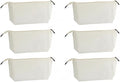 Juvale Canvas Makeup Bag - 6 Pack, 11.75 x 5.5 In, White Cotton - Travel Cosmetic & Toiletry Pouches with Zipper - Blank DIY Canvas Pouches for Crafting & Bridesmaid Gifts - size: 6 Count (Pack of 1)