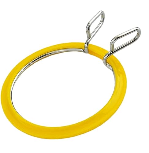 Nurge Metal Embroidery Hoops - Premium Spring Tension Embroidery Hoop for Cross Stitch - Durable Ring with Quick Release Safety Clip - Ideal for Crafters,Beginners & Professionals - Yellow - Small - color: Yellow, size: Small