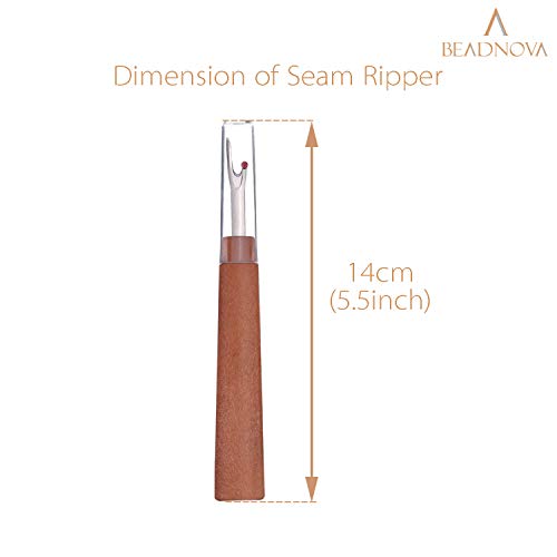 BEADNOVA Seam Ripper 6pcs Wooden Style Plastic Thread Cutter Stitch Remover Large Thread Remover Stitch Eraser Tag Ripper for Clothes Crafting Embroidery