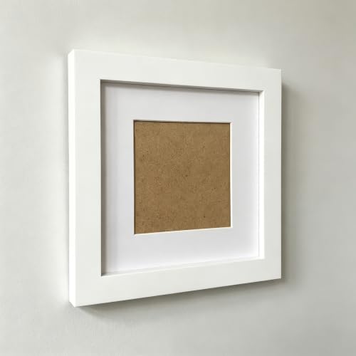 ZXT-parts White 6x6 Picture Frames with 4x4 Opening Mat.6x6 Square Photo Frame. Solid Wood, Perspex Panel, The Table or The Wall.Protective Film Must be Removed. - color: White