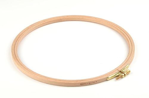Nurge 6Inch, 7Inch and 8 Inch (1 Piece of Each Size) Premium Beech Wood Gold Clasp Embroidery Hoop 8mm/0.3" Thickness (3 Pcs Bundle Set 6/7/8") - style: 3 Pcs Bundle Set 6/7/8"