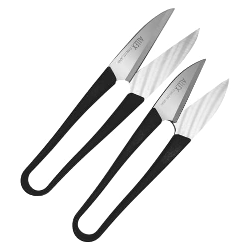 ALLEX Japanese Thread Snips for Sewing and Embroidery 4.1" (Medium), Made in JAPAN, Spring Loaded Small Thread Snippers Scissors, Black - size: Medium