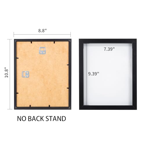 Muzilife 8x10 Shadow Box 3D Picture Frames, Wood & Glass, 3 Pack, Black - color: 3pc 8x10-black